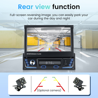 1 samochodowy odtwarzacz Stereo Din audio Radio Android Bluetooth 1 DIN 7 "HD Carplay Android Auto chowany ekran dotykowy odtwarzacz multimedialny odtwarzacz MP5 TF FM USB 5